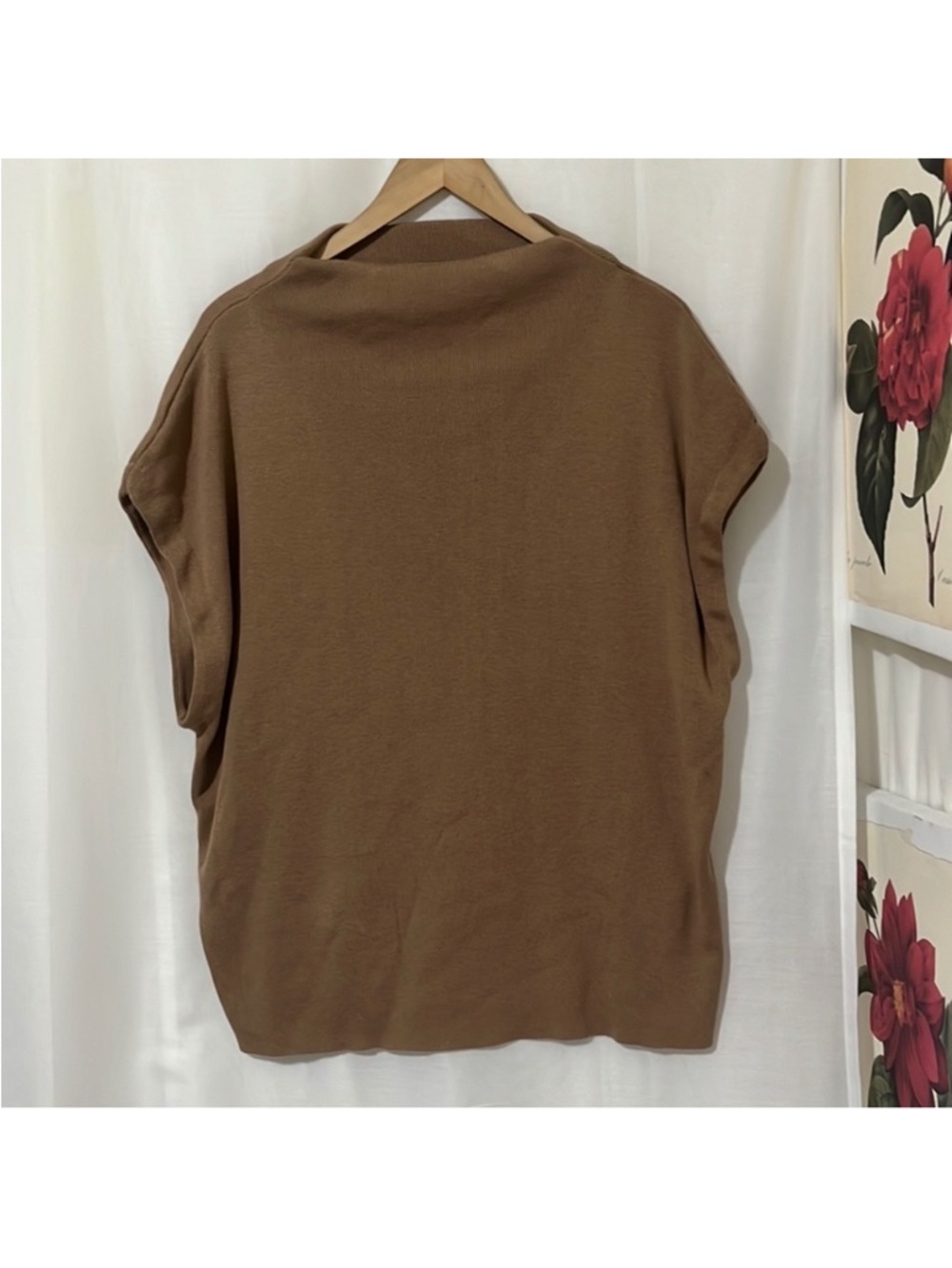 Calvin Klein Tan Sleeveless High Neck Sweater